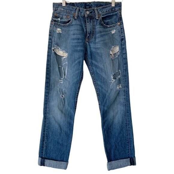 Levi's Denim - Levis 511 Slim Cuffed Distressed Jeans Size 29/30